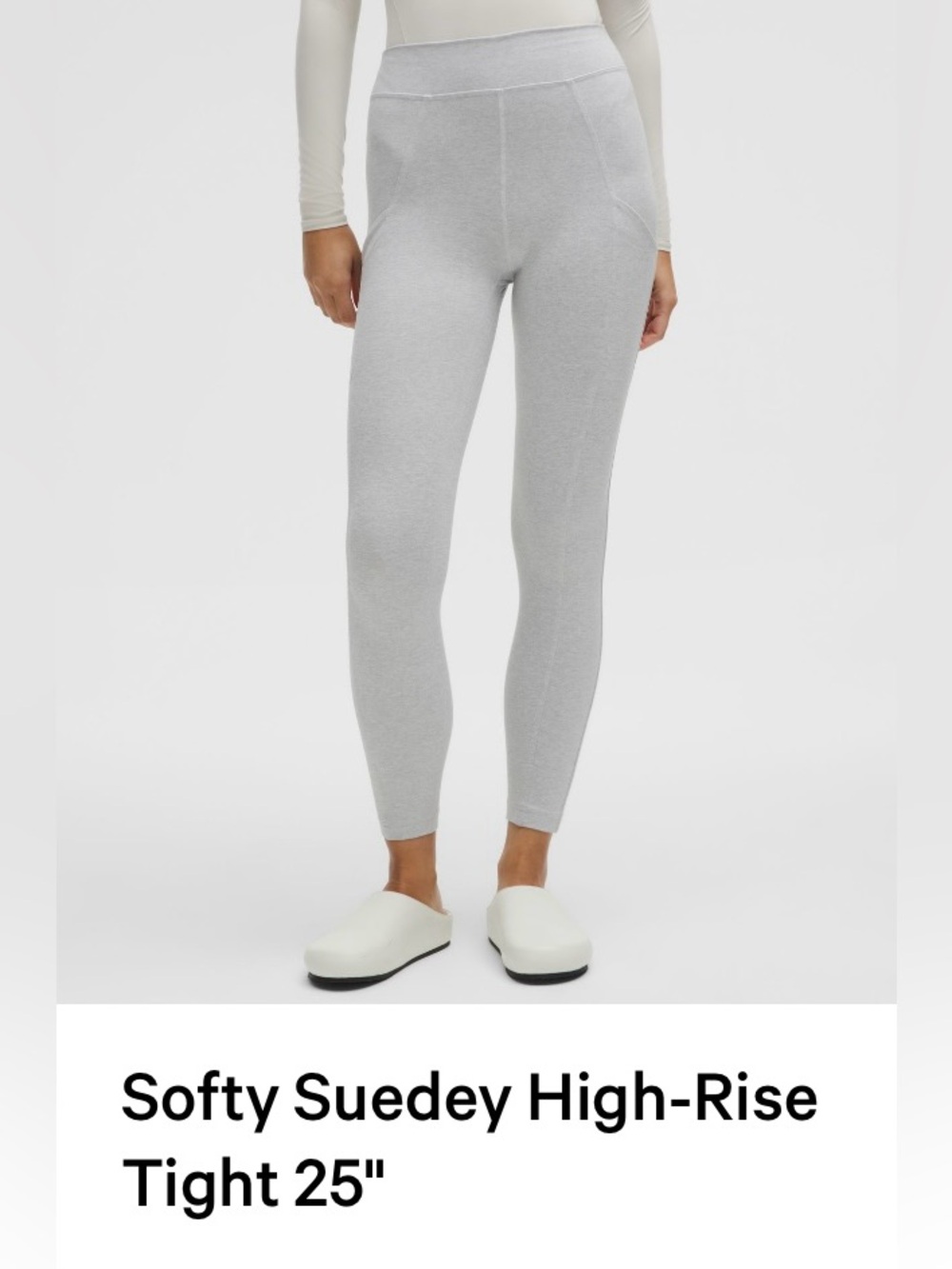 lululemon athletica Light Gray High-Rise Softy Suedey Leggings 25”